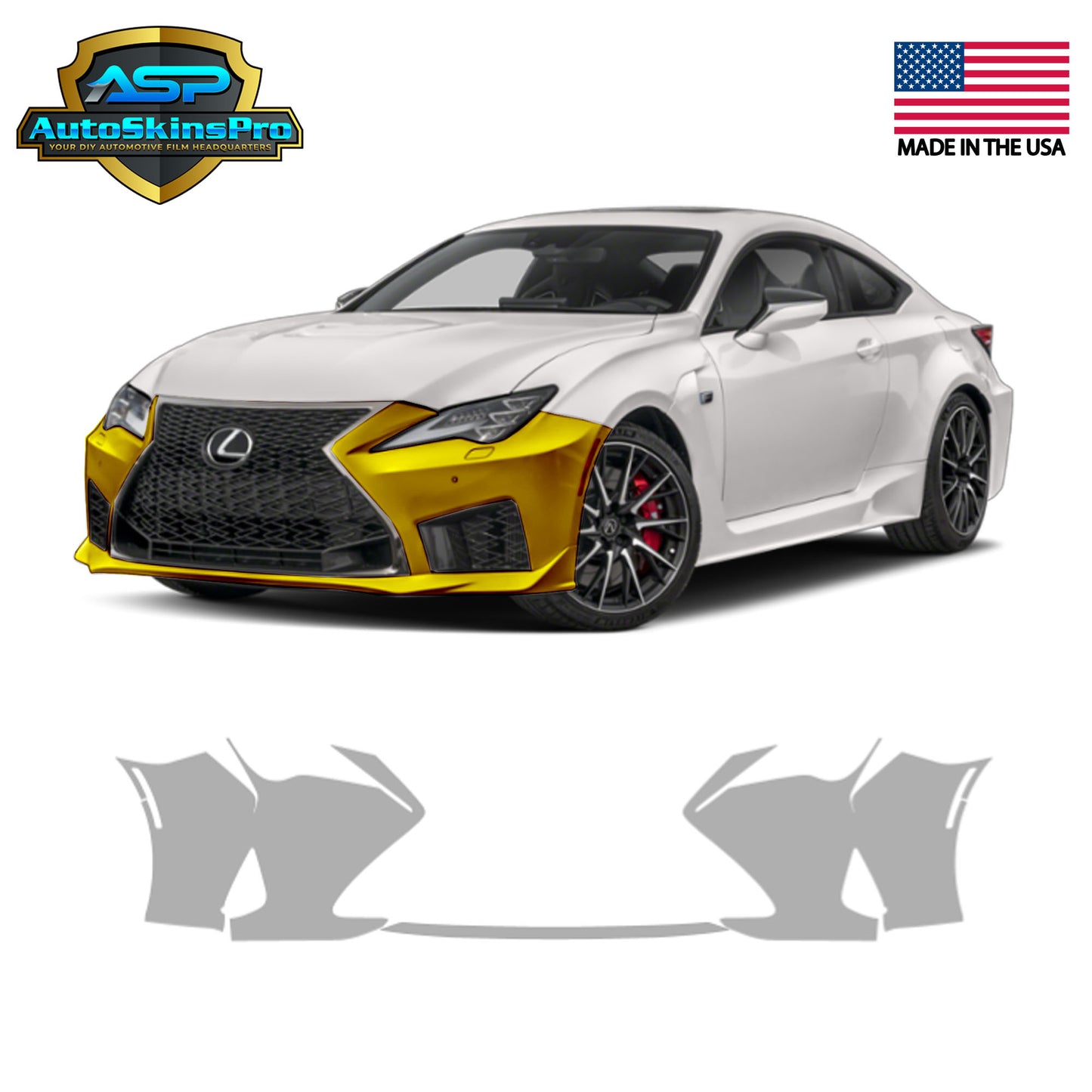 Precut Paint Protection Film for 2019-2025 Lexus RC F Sport Coupe Front Bumper