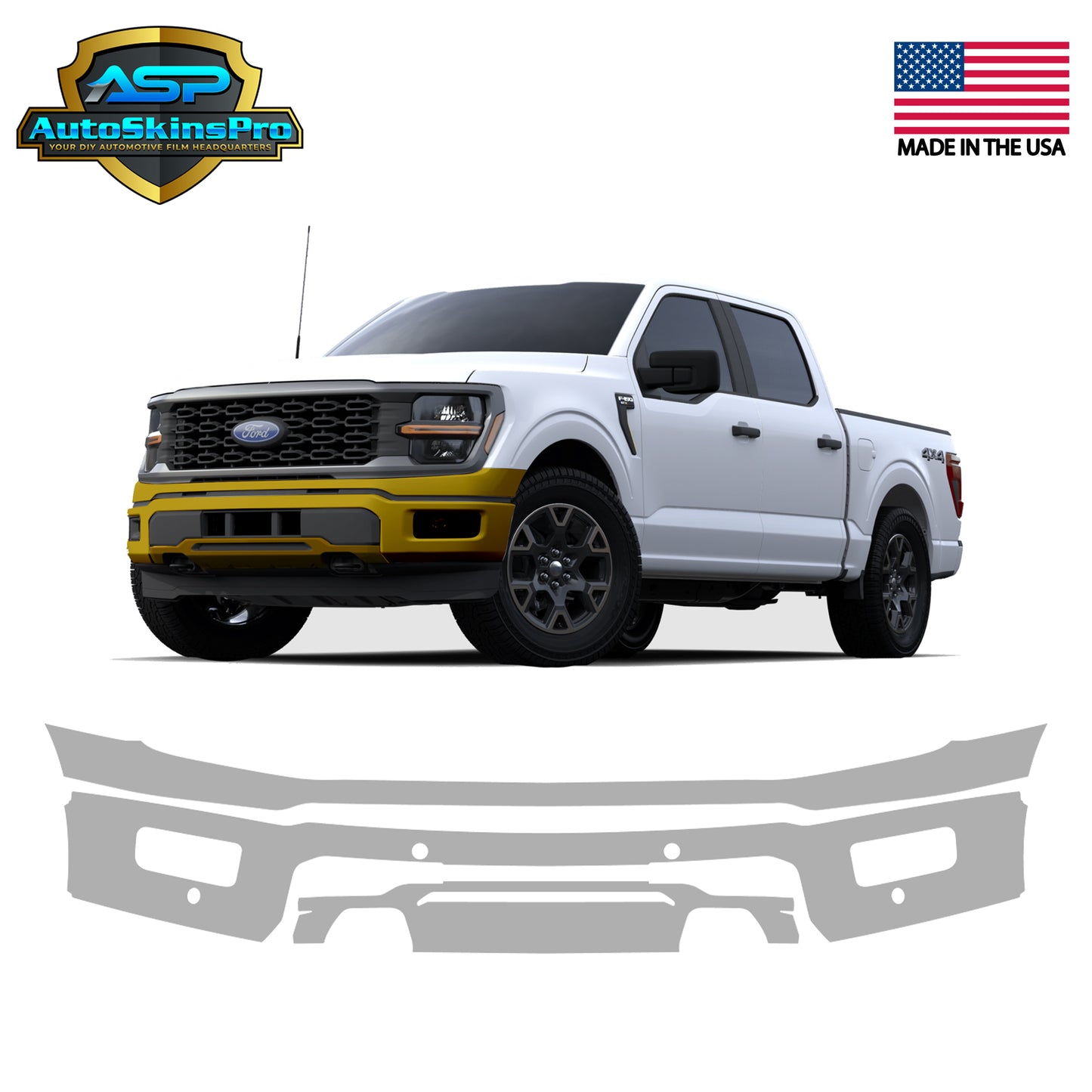 Precut Paint Protection Film for 2024-2025 F-150 Tremor XL XLT STX Front Bumper