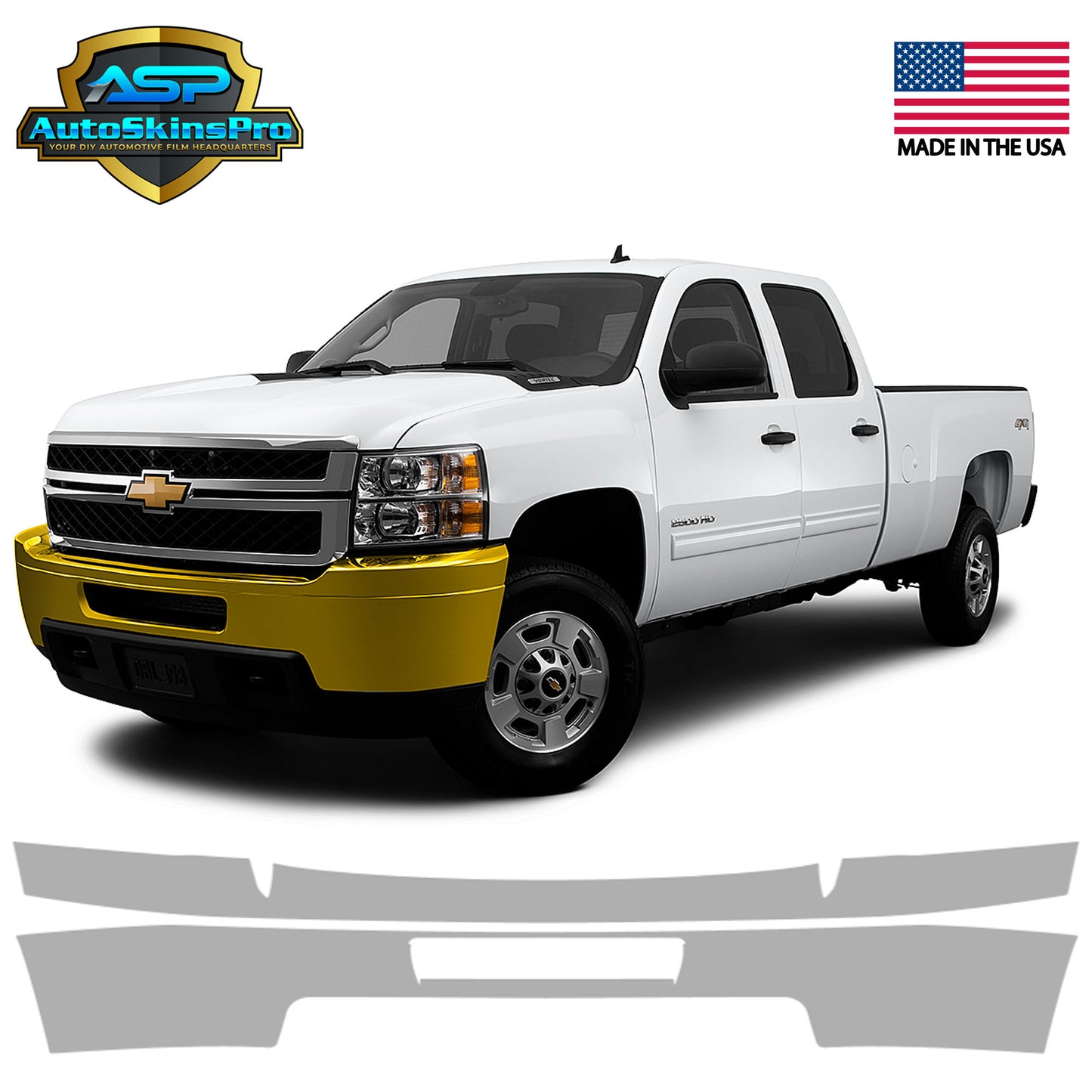 Precut Paint Protection Film (PPF) for 09-14 Silverado HD 2500/3500 Front Bumper