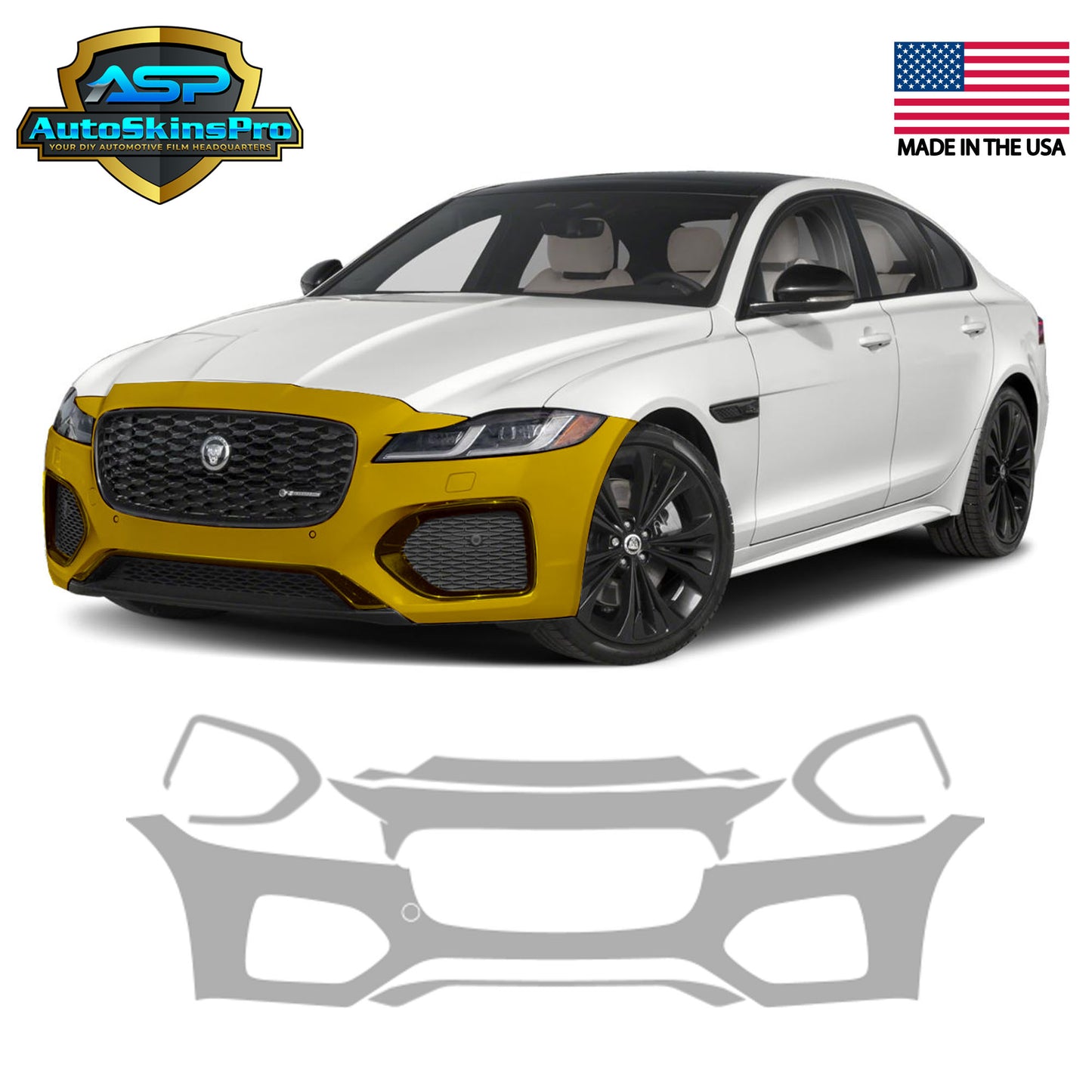 Precut Paint Protection Film for 2021-2024 Jaguar XF R-Dynamic Front Bumper