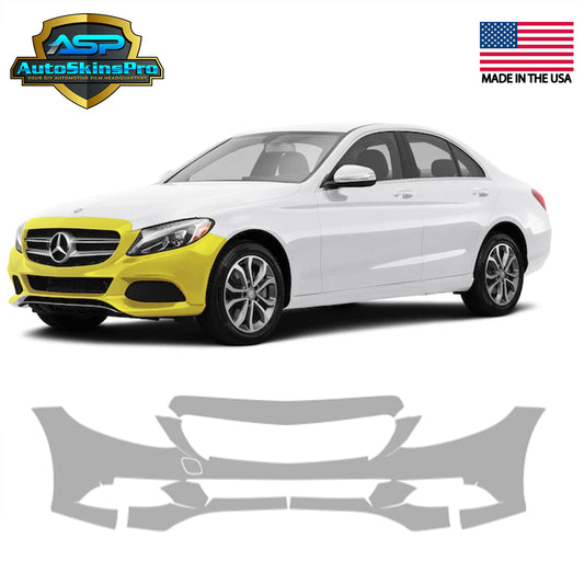 Precut Paint Protection Film (PPF) for 2014-21 Mercedes C300 Sedan Front Bumper