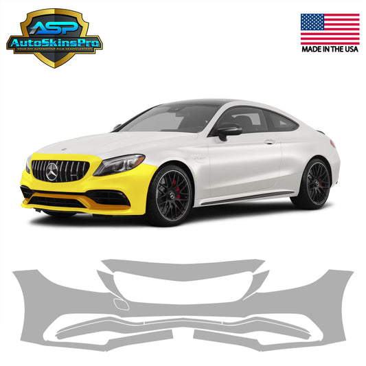 Precut Paint Protection Film (PPF) for 2015-2021 Mercedes C63 AMG Front Bumper
