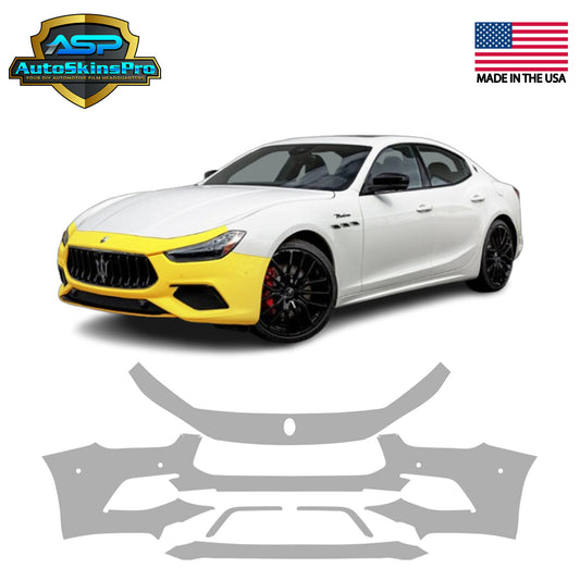 Precut Paint Protection Film (PPF) for 2014-2024 Maserati Ghibli Front Bumper