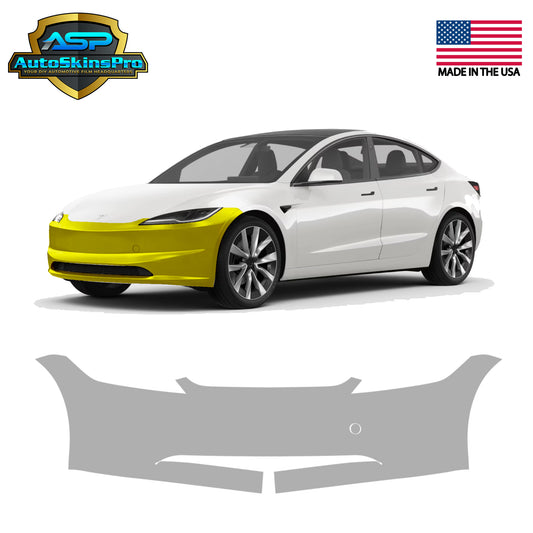 Precut Paint Protection Film for 2024-2025 Tesla Model 3 Front Bumper