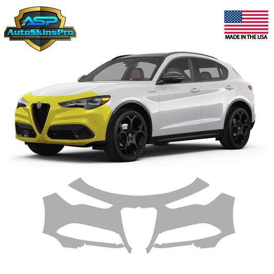 Precut Paint Protection Film (PPF) for 2018-2025 Alfa Romeo Stelvio Front Bumper