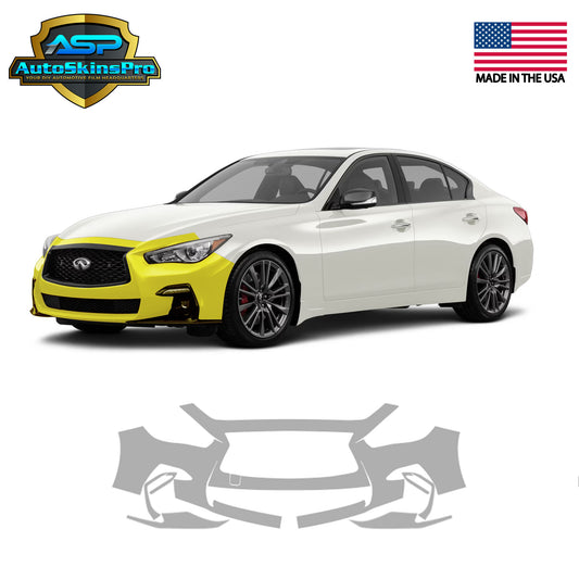 Precut Paint Protection Film (PPF) for 2016-2024 Infiniti Q50 Front Bumper